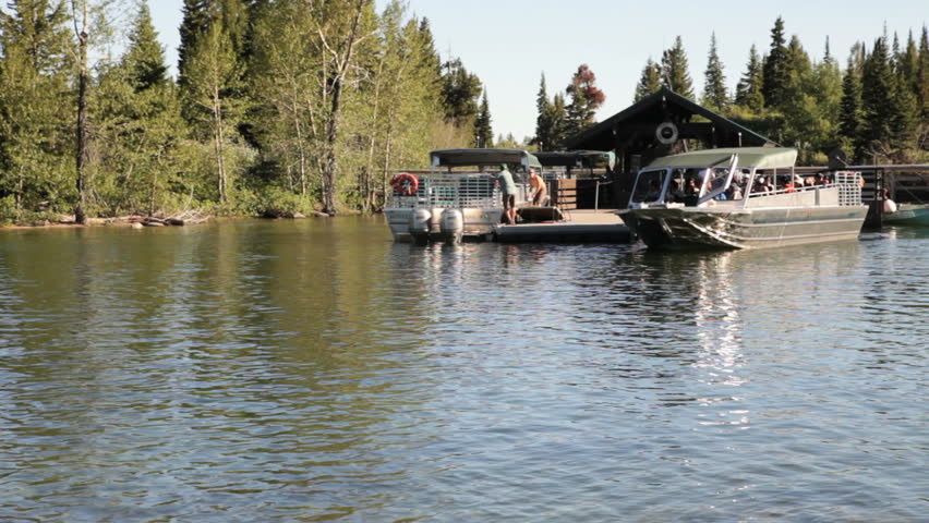 Shuttle boats leaving the dock at Jenny Lake, Grand Teton National Park