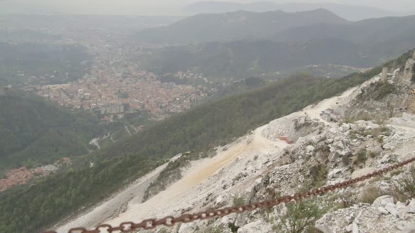 View of Carrara from marble quarry