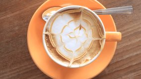 Milk Micro Foam Taste Of Hot Coffee, Stock Video