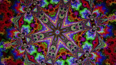 Animated tie-dye psychodelic kaleidoscope