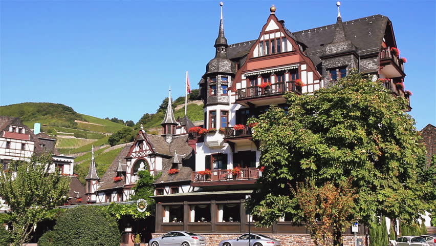 Typical German building on rhine river