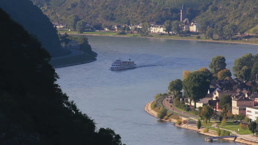 View on the rhine river with ship