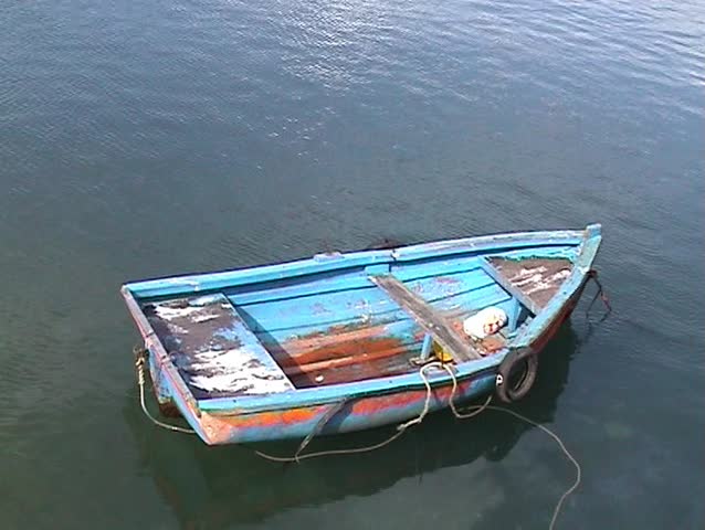 Small fishing boat in port