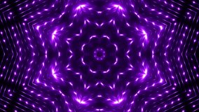Fractal violet kaleidoscopic background with particles. Background motion with fractal design. Disco spectrum lights concert spot bulb. More sets footage  in my portfolio.