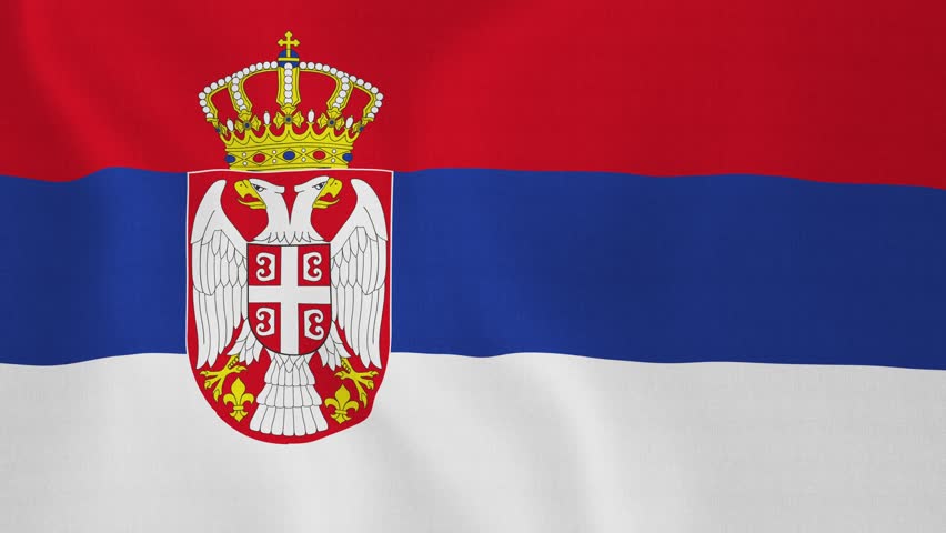 serbia flag waving wind against deep Stock Footage Video (100% Royalty ...