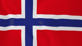 [loopable] Flag of Norway. Norwegian official flag gently waving in the wind. Highly detailed fabric texture for 4K resolution. 15 seconds loop. Source: CGI rendering. Clip ID: ax733c