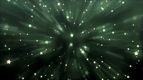 Green animation snowflakes. Multicolored star animation. explosion star. looping animation