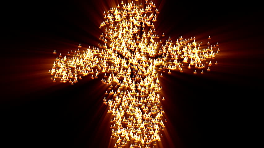 Candles Forming Religious Cross