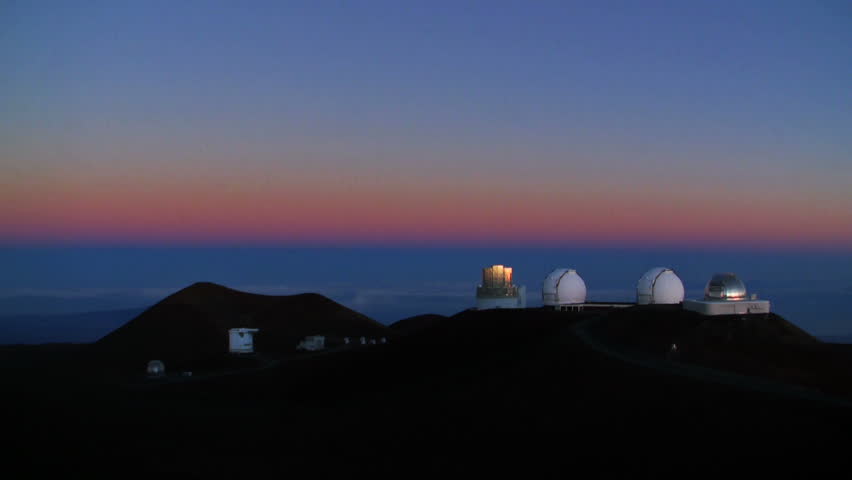 Time lapse footage of sunrise at Mauna Kea Observatories in Hawaii