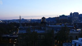 City of Portland, Oregon, USA aerial video at night: 4K Ultra HD
