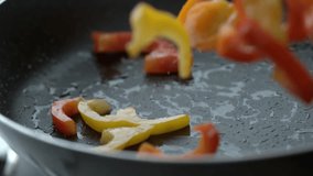 Cooking stir fry in slow motion; shot on Phantom Flex 4K at 1000 fps