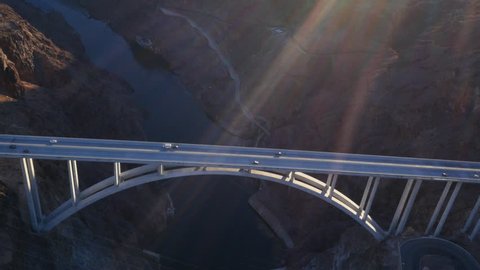 Aerial view of Colorado River Bridge near Hoover Dam