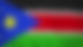 SS - internet domain of South Sudan. Typing top-level domain “.SS” against blurred waving national flag of South Sudan. Highly detailed fabric texture for 4K resolution. Clip ID: ax1035c