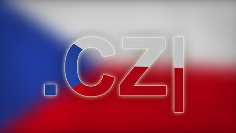 CZ - internet domain of Czech Republic. Typing top-level domain “.CZ” against blurred waving national flag of Czech Republic. Highly detailed fabric texture for 4K resolution. Clip ID: ax881c