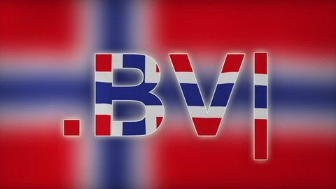 BV - internet domain of Bouvet Island. Typing top-level domain “.BV” against blurred waving national flag of Bouvet Island. Highly detailed fabric texture for 4K resolution. Clip ID: ax847c