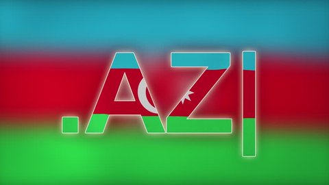 AZ - internet domain of Azerbaijan. Typing top-level domain “.AZ” against blurred waving national flag of Azerbaijan. Highly detailed fabric texture for 4K resolution. Clip ID: ax832c
