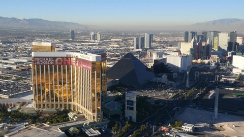 Las Vegas, Nevada, USA - November 26, 2014: Daytime aerial view of Las Vegas Strip