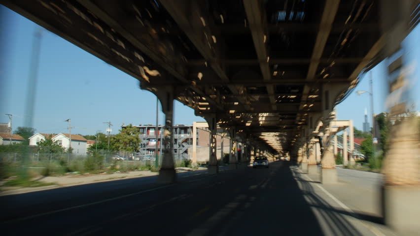 Driving under train tracks time lapse