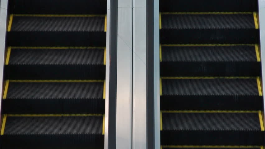 moving escalators in a hotel/airport