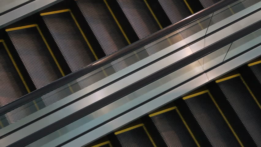 moving escalators in a hotel/airport