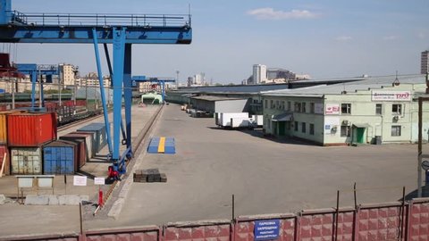 MOSCOW, RUSSIA - APR 27, 2014: Russian railway road station for freight operation.