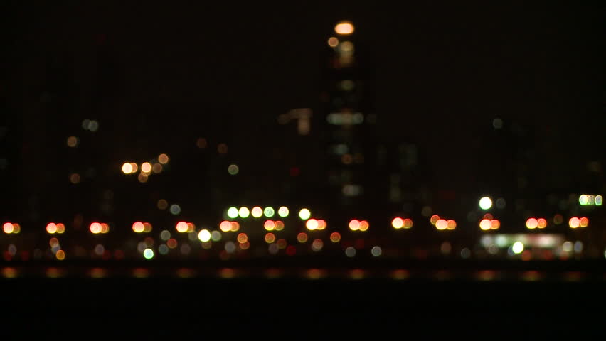 shift focus shot of Marine drive at night,Mumbai, India