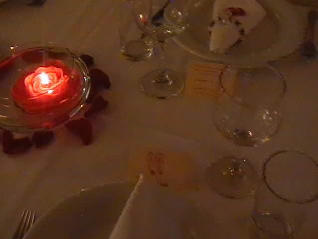 Decorated table for wedding.