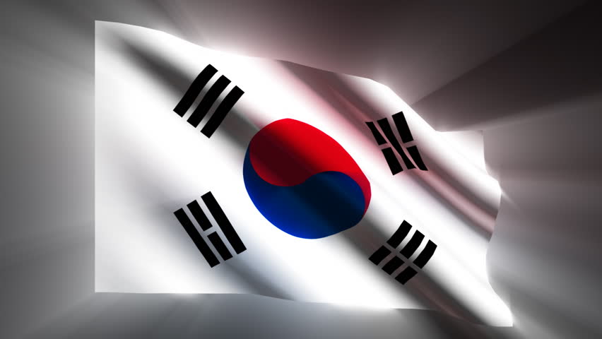 South Korea shining waving flag - HD loop 
