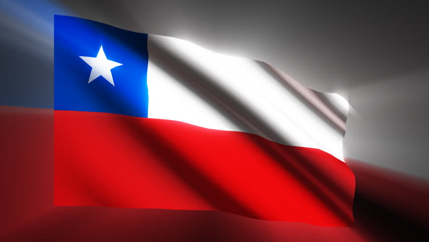 Chile shining waving flag - HD loop 