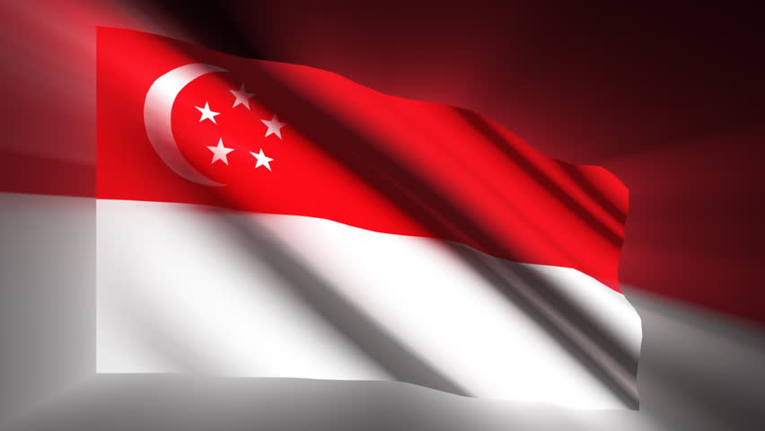 Singapore shining waving flag - HD loop 