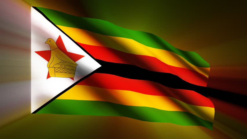 Zimbabwe shining waving flag - HD loop 