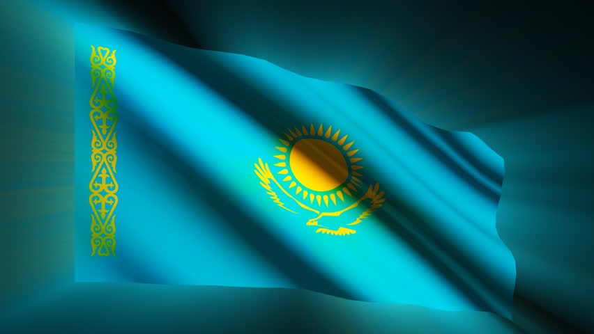 Kazakhstan shining waving flag - HD loop 
