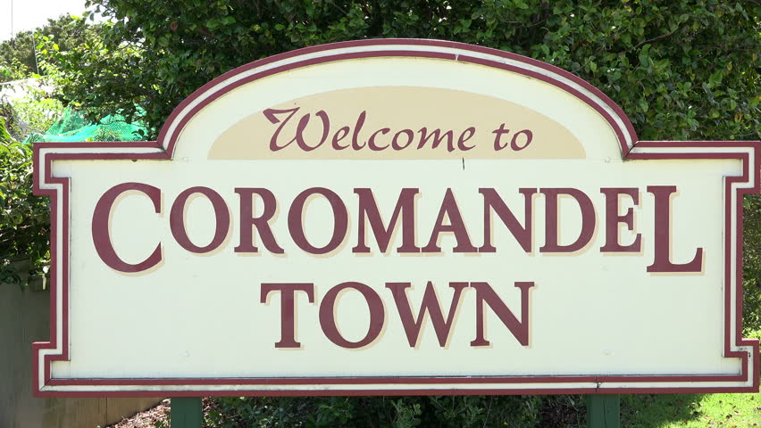 Welcome Coromandel Town Sign Coromandel Peninsular Stock Footage Video 