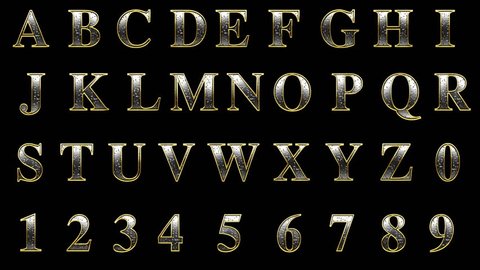 Big Large Gold Fantasy Alphabet 3d Stock Illustration 1117812461