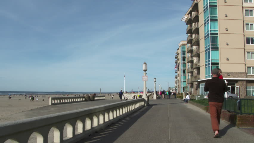 Seaside Promenade By The Beach In Oregon Image Free Stock Photo 