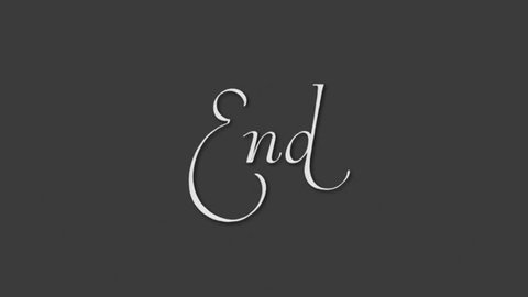 Animation of a retro vintage old fashioned end title as seen in 1920s silent movies.