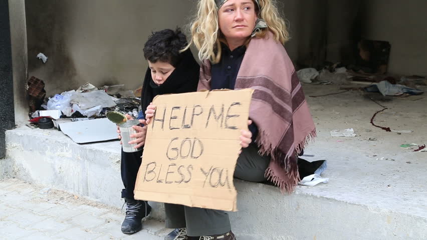 Homeless Mother With Her Son Stock Footage Video 100 Royalty Free Shutterstock