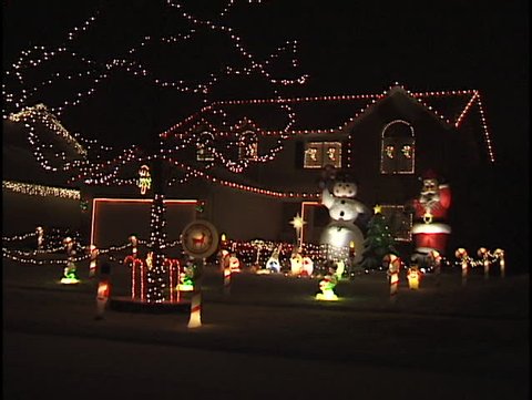 christmas lights on suburban house
