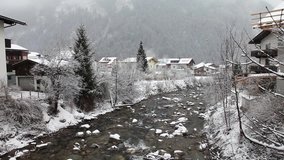 Zillertal Valley in winter. Mayrhofen, Austria
