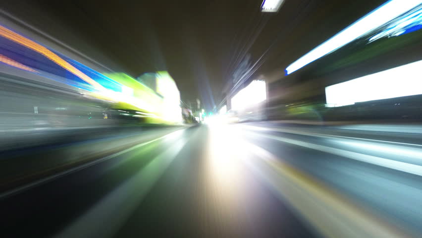 (Driver POV) Slow shutter hyperlapse from a car driving on highway in rain. | Shutterstock HD Video #9127538