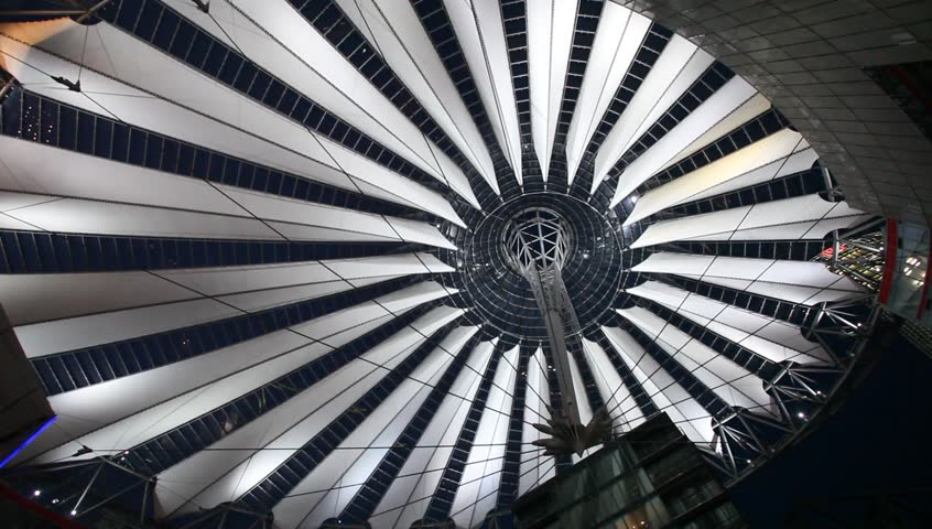 The top of a building seen from inside