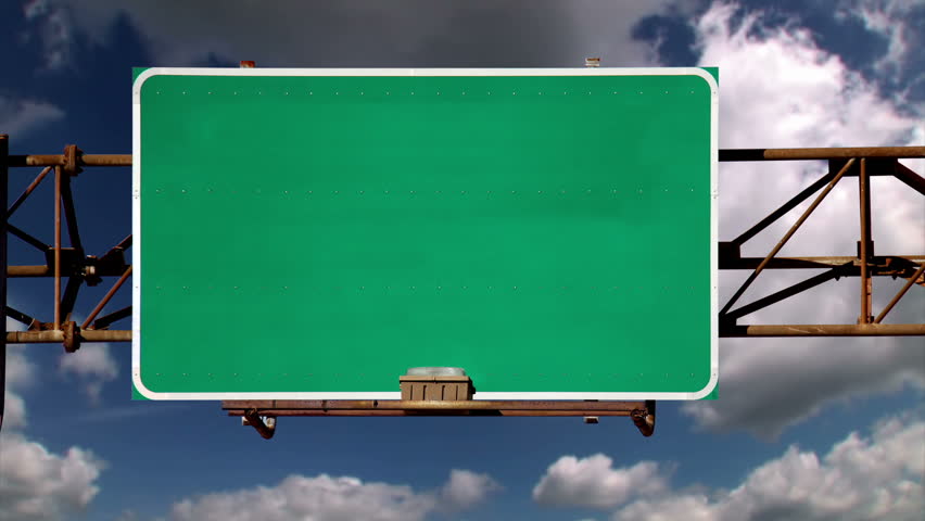 Blank time lapse road sign.