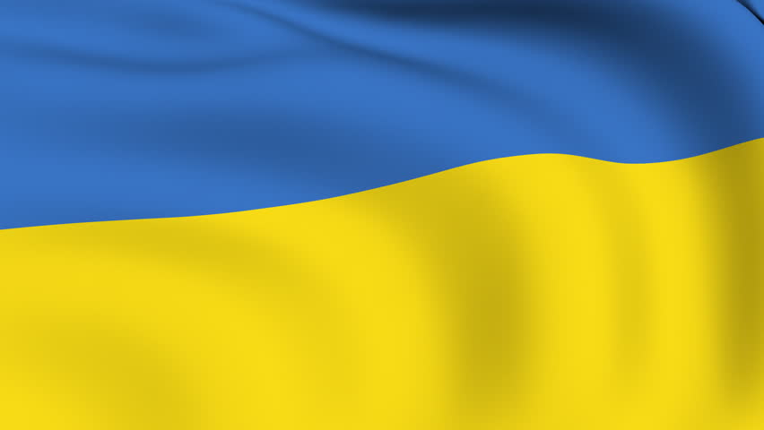Flying Flag of Ukraine Looped Stock Footage Video (100% Royalty-free
