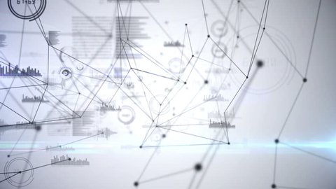 Digital animation of connecting lines on white background स्टॉक व्हिडिओ