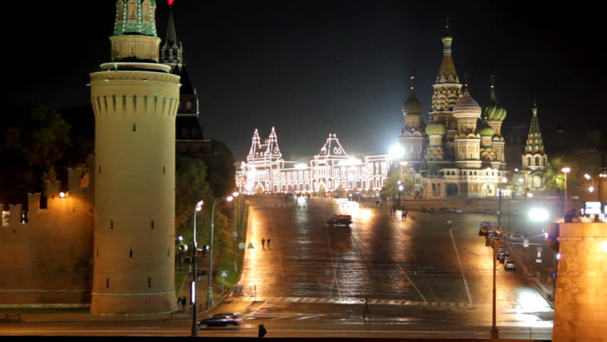 Moscow Kremlin night landscape 