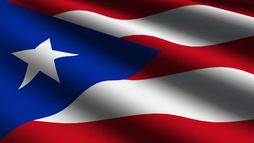 Puerto Rico Close up waving flag - HD loop 