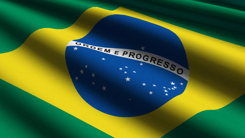 Brazilian Close up waving flag - HD loop 