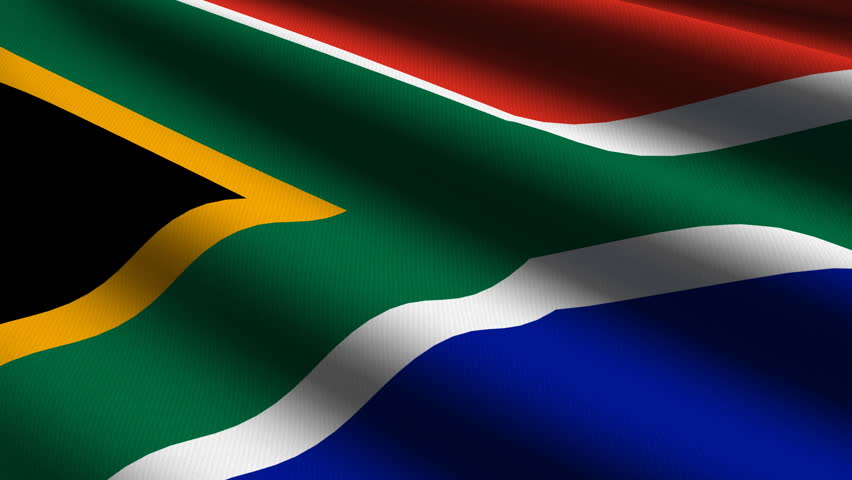 South African Close up waving flag - HD loop 