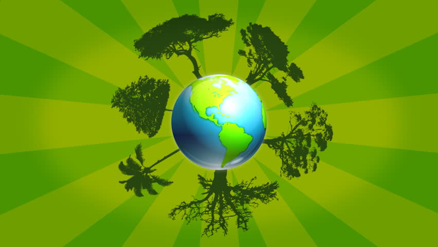 Loop planet with trees  