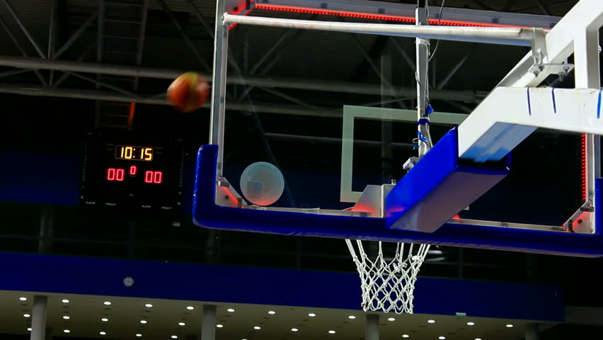 Professional players playing basketball and throwing the ball into the baskets, Basketball match of great importance, Video clip